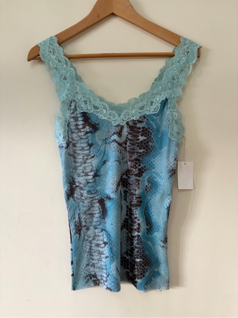 NWT Only Hearts Lace-Trim Snake Print Chemise